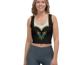 Anna Frozen Princess All-over Running Costume Women's Sport Crop Top