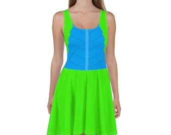 Dale Chipmunk Dinoland Dinosaur All-Over Park Costume Women's Skater Dress