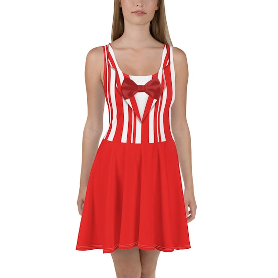Dapper Dan Red Quartet Singer All-Over Park Costume Women&#39;s Skater Dress