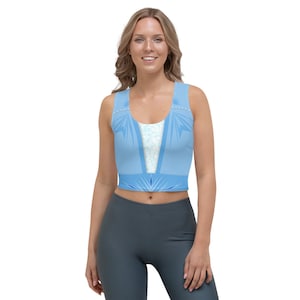 Queen Elsa Frozen II 2 Traveling All-Over Running Costume Women&#39;s Sport Crop Top
