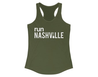 Run Nashville Rock 'n' Roll Running Music City TN Women's Ideal Racerback Tank