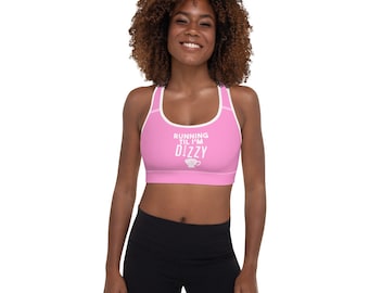 Running Til I'm Dizzy Mad Tea Party Tea Cups Padded Low Impact Sports Bra