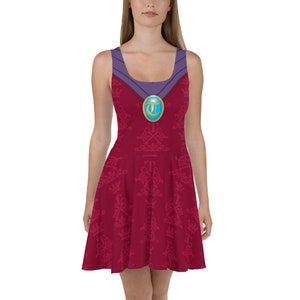 Lady Tremaine Cinderella Step Mother Villain All-Over Park Costume Women&#39;s Skater Dress