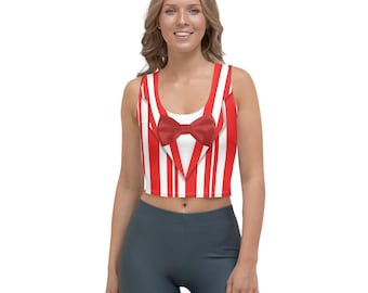 Dapper Dan Red Quartet Singer All-Over Running Costume Women's Sport Crop Top