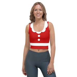 Minnie Red Polka Dot Dress All-Over Running Costume Women&#39;s Sport Crop Top