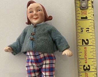 Vintage Moritz Character Doll: 4" Bisque Dollhouse Miniature