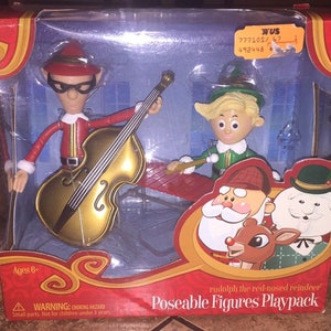 Rare Forever Fun Rudolph Tall Elf Bass Boy Elf Xylophone Musical Duo ...