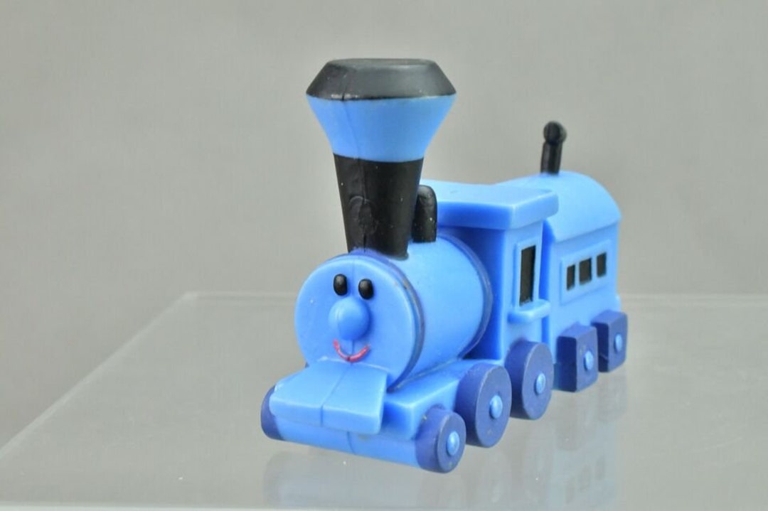 VERY RARE Memory Lane Blue Train Square Wheels Action Figure Vintage