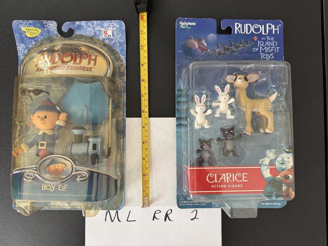 2 Sets Vintage Rudolph Boy Elf, Umbrella / Clarice Eyelashes, Raccoons ...