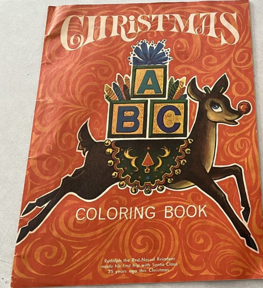 1960s Ultra Rare Abc's Coloring Book RLM Rudolph the Red-nosed Reindeer ...