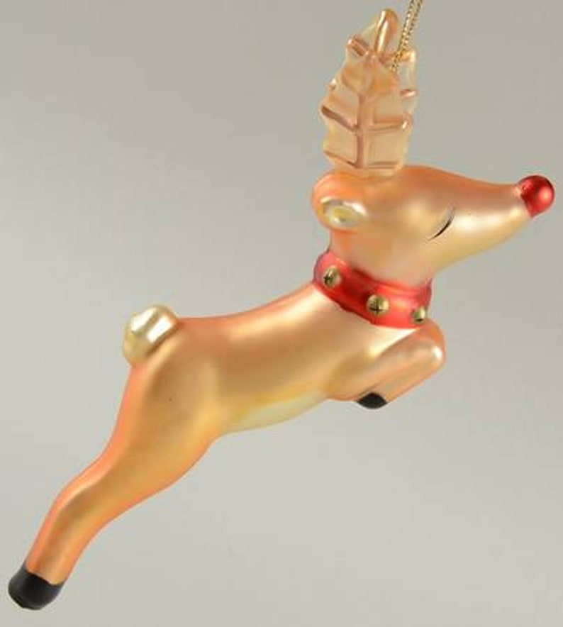 Very Rare Rudolph Glass Blown Ornament Vintage From Reindeer Etsy