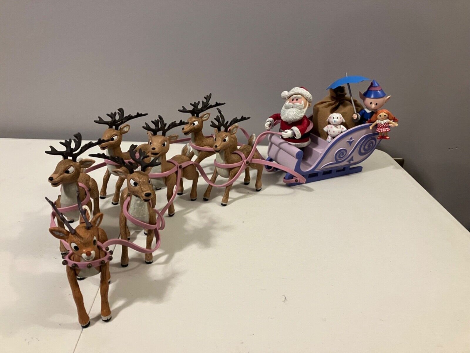 GIANT 3 FT Very Rare!! 36 Inches Long Memory Lane Santa's Sleigh 6