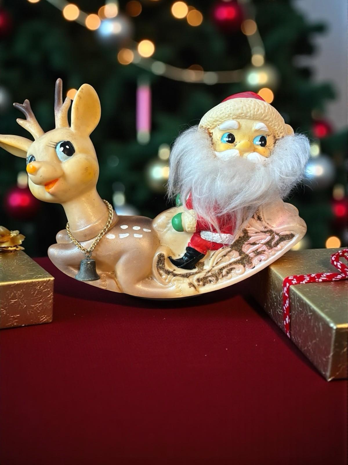 Vintage Japan Santa Sleigh Reindeer Figurines - Etsy