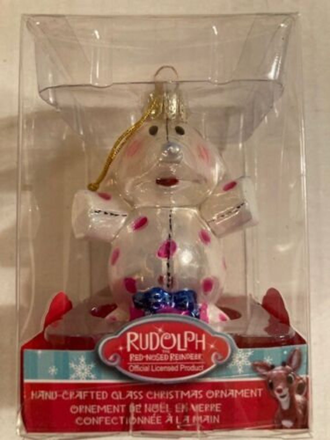 Vintage RARE! Kurt Adler Rudolph Island of Misfit Toys Pink Spotted Elephant Glass Blown ...