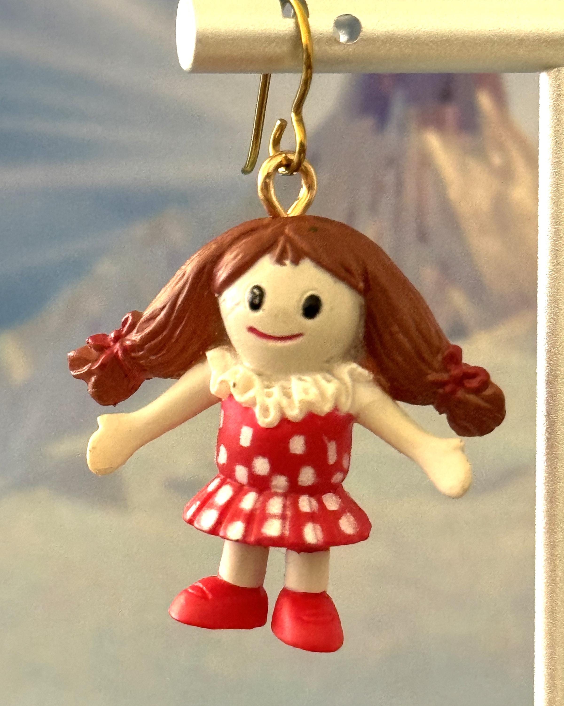 Re purposed Re imagined Dolly for Sue Rudolph Reindeer Misfit Rag doll Toys Christmas Statement PVC 1.25 in Earrings Etsy