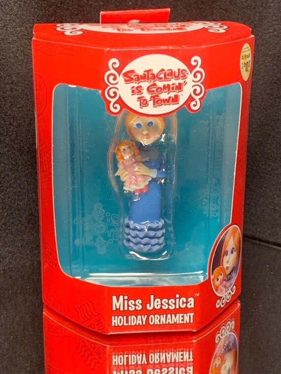Rankin Bass Enesco Christmas Ornament Miss Jessica Santa Claus Comin Coming To Town Vintage In Box