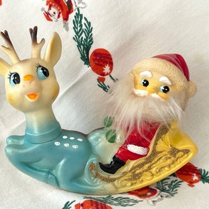 LAST ONE RARE! Colored 1950s Vintage Mid Century Santa and