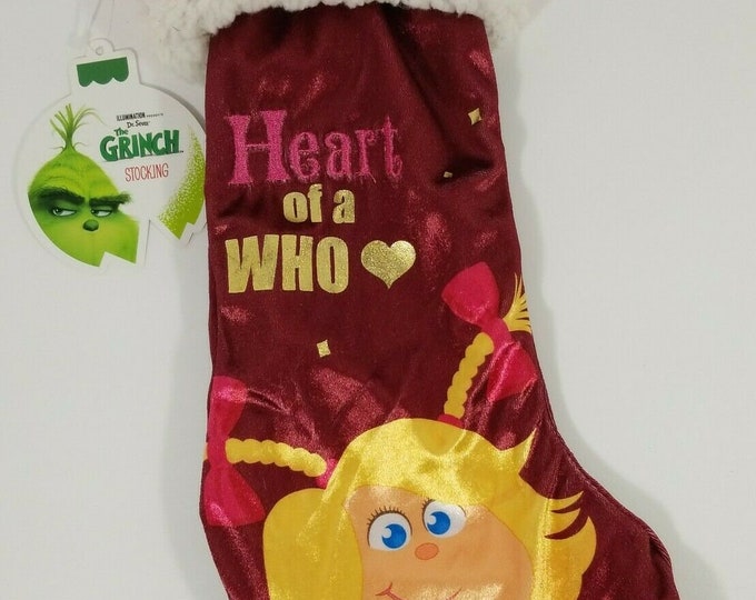 Cindy Lou Who Stocking How The Grinch Stole Christmas Stocking Etsy
