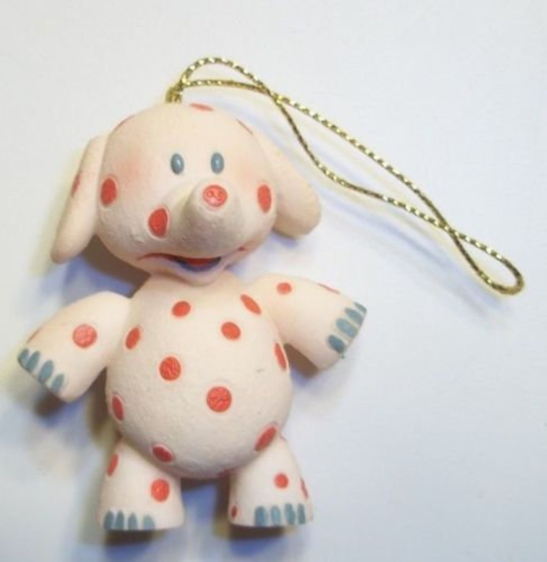 Christmas Tree Loose Ornament Pink Spotted Elephant 1990's Vintage CVS LE Rudolph Reindeer ...