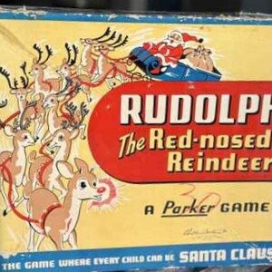 Very Rare! 1st Edition Original 1940s Vintage Parker Brothers Rudolph The Red Nosed Reindeer Board Game RLM