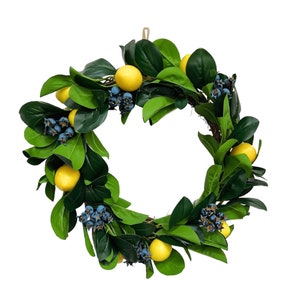 Artificial Lemon & Blueberry Wreath