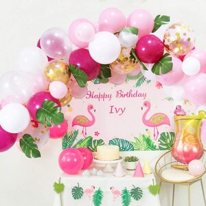 Air-Filled Multicolor Pink Safari Jungle Balloon Garland Kit Girls Birthday Party Decor Party Supplies