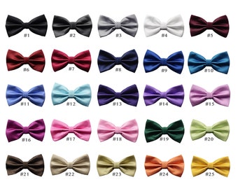 Classic Bow Ties for Men - Pre-tied Adjustable Length Bowtie Many Colors