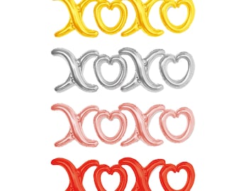 Air-Filled Lowercase Cursive Letter "xoxo" Backdrop Balloon Banner Wedding Party Decor Gold/Silver/Red/Rose Gold 36in x 12in