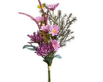 Artificial Pink Sunflower and Chrysanthemum Bouquet Arrangement