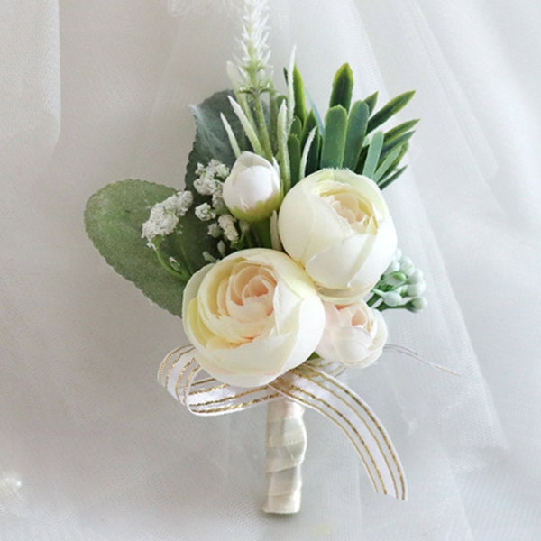 Hochzeitsarmband Corsage & Boutonniere Kunstrose