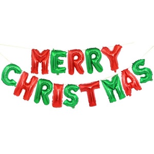 FELIZ NATAL Carta Cenário Foil Balão Banner 16" Cheio de Ar