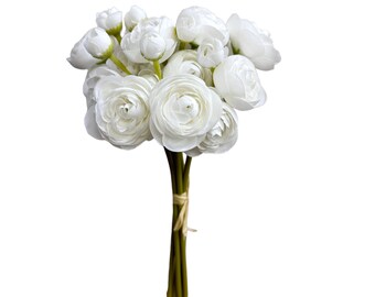 Elegant Faux Tea Rose Bouquet, Set of 6 Stems, 10 Inches Tall