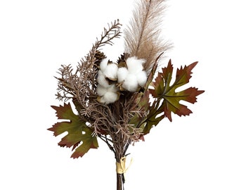 Autumn Artificial Maple Leaf and Pinecone Bouquet Arrangement