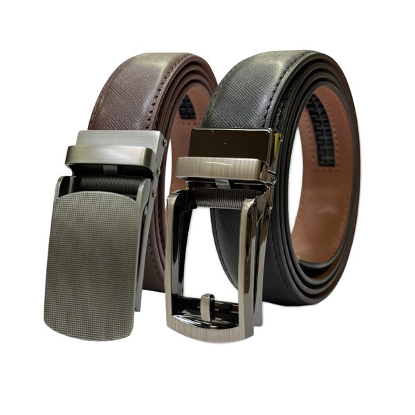 Men's Click Ratchet Belt with Sliding Buckle – Adjustable for Custom Fit up to 43" Waist