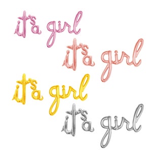 Air-Filled Lowercase Letter it&#39;s a girl Backdrop Balloon Banner Gold/Sliver/Pink/Rose Gold