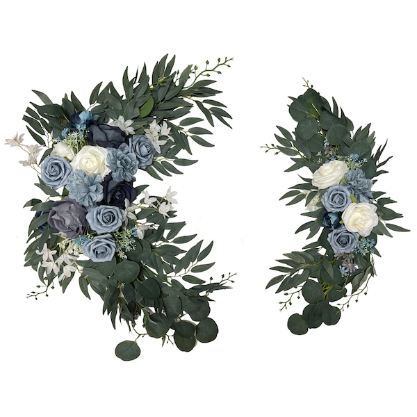 Wedding Arch Decor Artificial Flowers Rose White/Blue