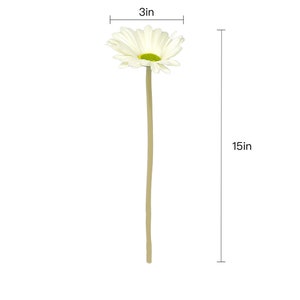Lifelike Set of 6 Gerbera Barberton Daisy Artificial Flower Stems for Home Decoration image 2