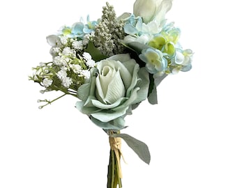 Artificial Pale Green Rose Pomander Bouquet Arrangement