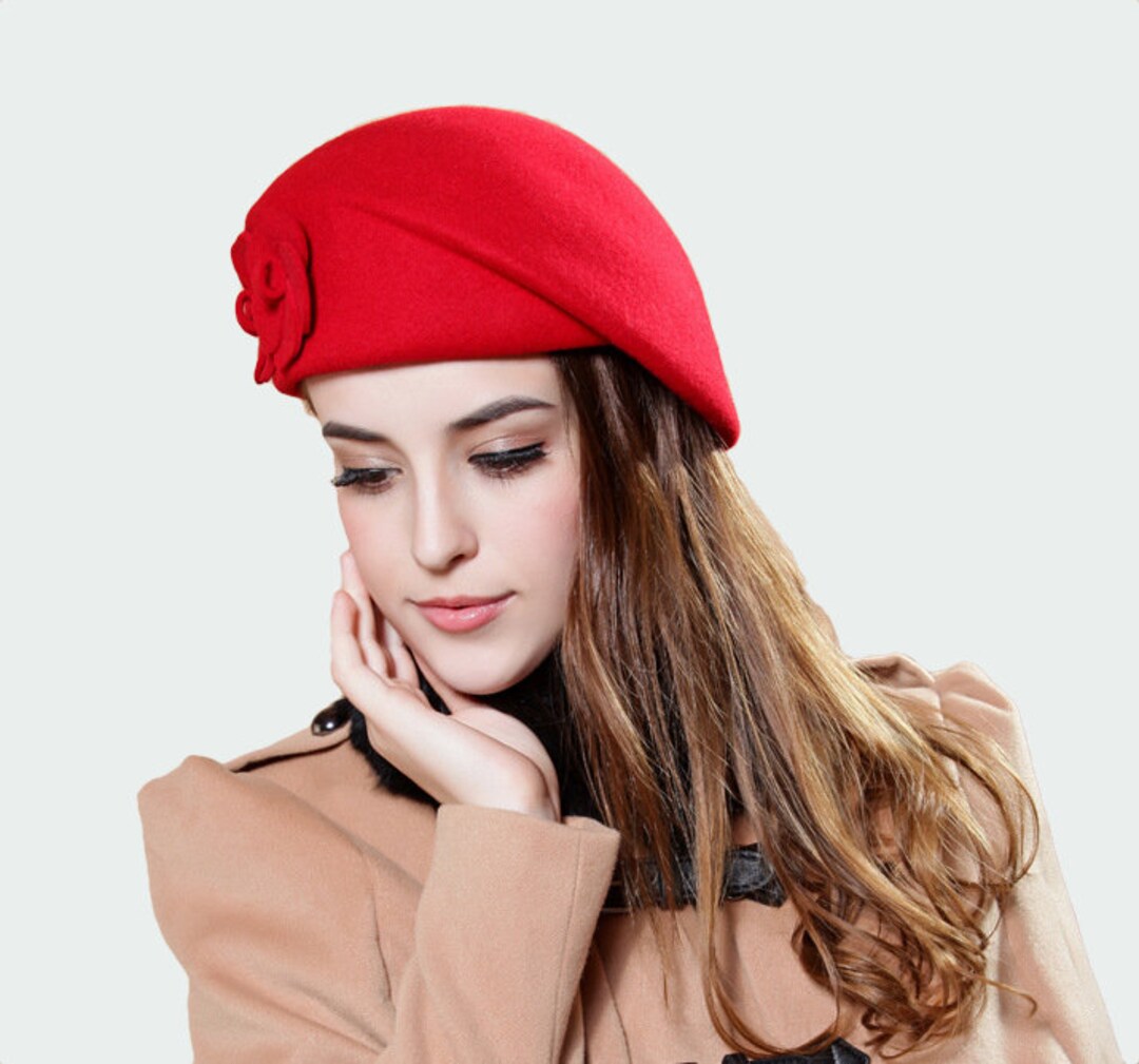 Ladies' Beautiful Wool Beret Hat Red/black/camel - Etsy