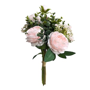Beautiful Artificial Peony Eucalyptus Flower Bouquet Floral Arrangement Home Decorations