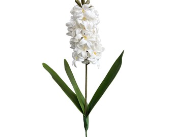 16-Inch Artificial Hyacinth Stems with Triple Leaves, Assorted Colors