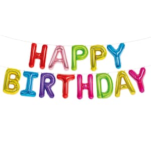 16in Happy Birthday Backdrop Ballon Banner Schwarz / Gold / Splitter / Rot / Blau / Regenbogen / Multicolor