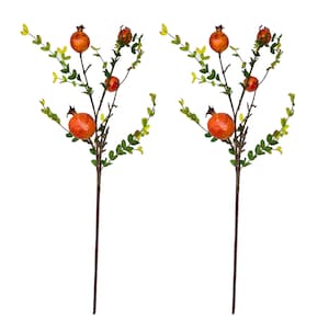 Steli di melograno artificiale da 28 pollici, set da 2, per composizioni floreali e decorazioni per la casa