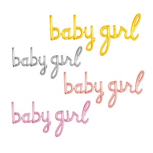 Air-Filled Lowercase Letter baby girl Backdrop Balloon Banner Gold/Sliver/Pink/Rose Gold