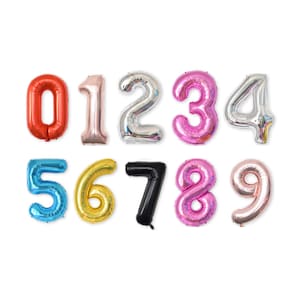40in Numbers 0/1/2/3/4/5/6/7/8/9 Foil Balloon Birthday Party Decoration Gold/Silver/Blue/Pink/Red/Black/Rose Gold