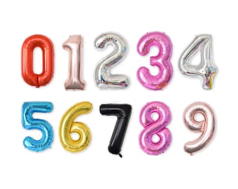 40in Numbers 0/1/2/3/4/5/6/7/8/9 Foil Balloon Birthday Party Decoration Gold/Silver/Blue/Pink/Red/Black/Rose Gold