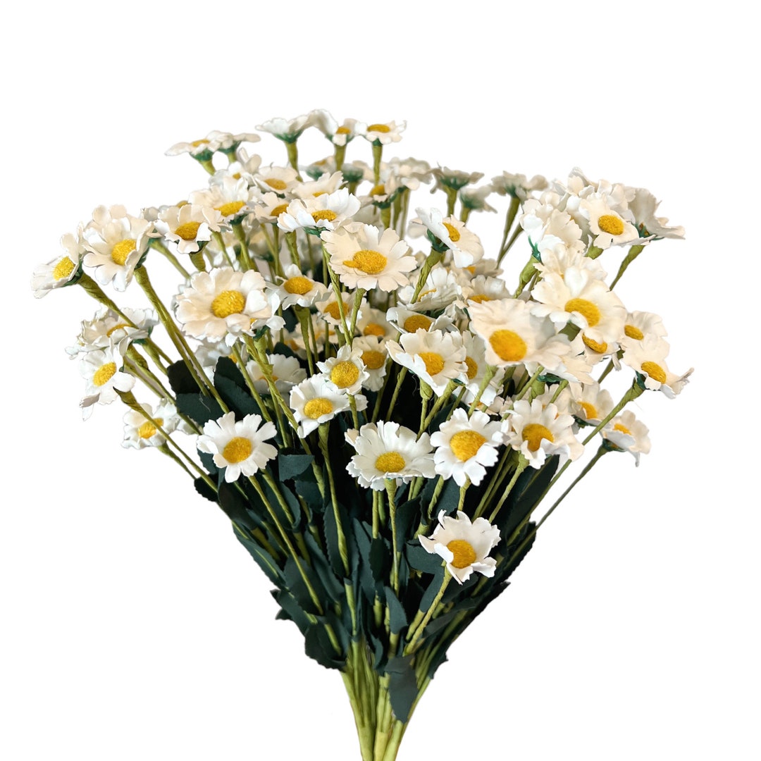 Set of 10 Artificial Daisy Flower Stems in Multiple Colors Ideal for