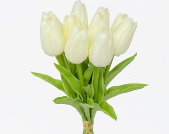 Beautiful Artificial Real Touch Tulip Stems in Various Colors (Bunch of 10)