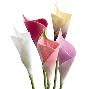 Set of 3 Artificial Calla lily Stems 25 inch Tall