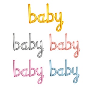 Luftgefüllter Kleinbuchstaben &quot;Baby&quot; Kulisse Ballon Banner Baby Shower Dekor Gold/Silber/Roségold/Blau/Rosa